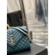 [In stock in seconds]#Envelope# Turquoise Green Gold BuckleMedium grain embossed quilted leather envelope bagClassic is timeless, beautiful out of the sky V pattern spelling diamond pattern of caviar, Italian cowhide wit