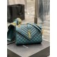 [In stock in seconds]#Envelope# Turquoise Green Gold BuckleMedium grain embossed quilted leather envelope bagClassic is timeless, beautiful out of the sky V pattern spelling diamond pattern of caviar, Italian cowhide wit