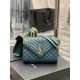 [In stock in seconds]#Envelope# Turquoise Green Gold BuckleMedium grain embossed quilted leather envelope bagClassic is timeless, beautiful out of the sky V pattern spelling diamond pattern of caviar, Italian cowhide wit