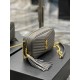 [In-stock Seconds]Gray Gold Button_            Top imported cowhide leather camera bag, ZP open molded and typed to be exactly the same! Very delicate! With fashion tassel charm! Leather inside and outside, the bag has a