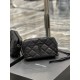 [In stock in seconds]Counter latest BECKY rhombic quilted double zipper clutch bag, made of original lambskin with quite delicate feel, with rhombic quilted pattern and simple iconic logo, atmospheric classic and versati