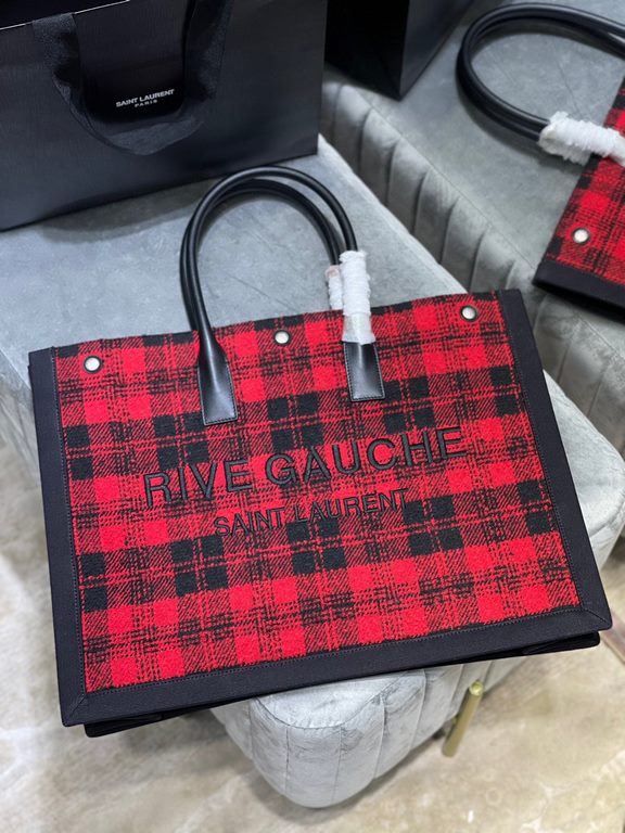 [Spot seconds to send]Rive Gauche Tote Bag, the left bank shopping bag  , from custom tweed material to hardware in to logo embroidery process, every detail I ask for perfection! zp purchased open mold customization, hon