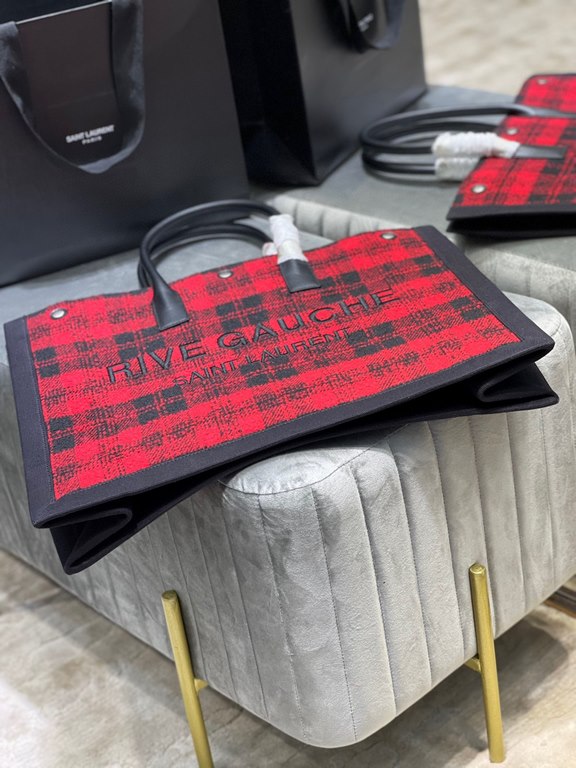 [Spot seconds to send]Rive Gauche Tote Bag, the left bank shopping bag  , from custom tweed material to hardware in to logo embroidery process, every detail I ask for perfection! zp purchased open mold customization, hon