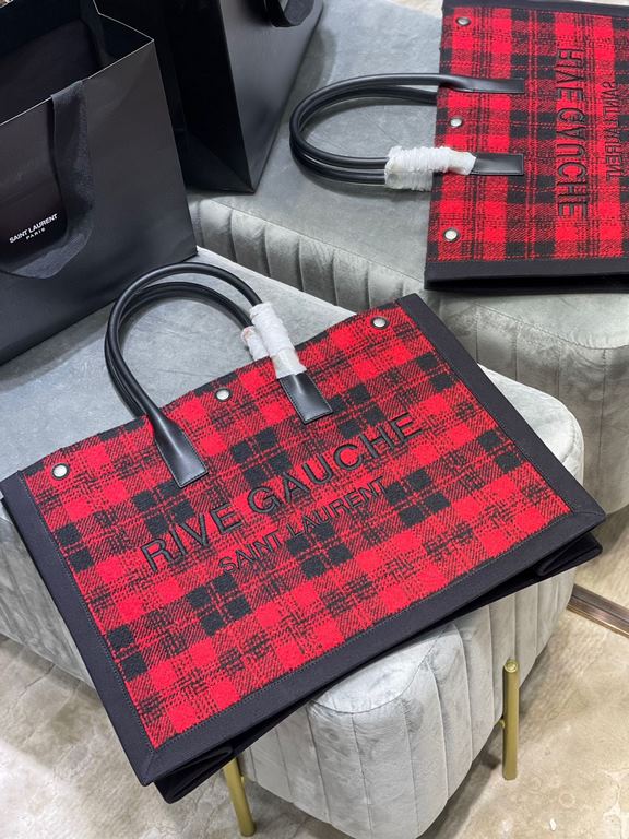 [Spot seconds to send]Rive Gauche Tote Bag, the left bank shopping bag  , from custom tweed material to hardware in to logo embroidery process, every detail I ask for perfection! zp purchased open mold customization, hon