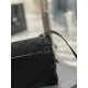 [In stock in secondsGABY mini_ Quilted Textured Envelope BagBlack suede with lamb's wool modelItalian imported suede with lamb's wool, fine handmade with care, exclusive customized metal Y family logo highlights the pers