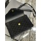 [In stock in secondsGABY mini_ Quilted Textured Envelope BagBlack suede with lamb's wool modelItalian imported suede with lamb's wool, fine handmade with care, exclusive customized metal Y family logo highlights the pers