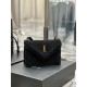 [In stock in secondsGABY mini_ Quilted Textured Envelope BagBlack suede with lamb's wool modelItalian imported suede with lamb's wool, fine handmade with care, exclusive customized metal Y family logo highlights the pers