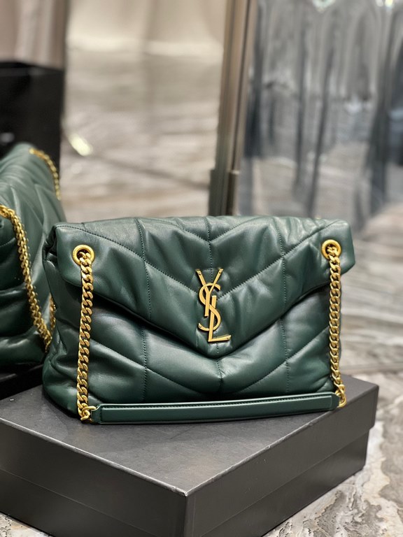 [In stock in secondsDark Green with Gold Buckles-               _ quilted lambskin bag, 100% lambskin production, soft and delicate feel, as if embracing the clouds   like feeling; classic Y family logo, chain and gromme