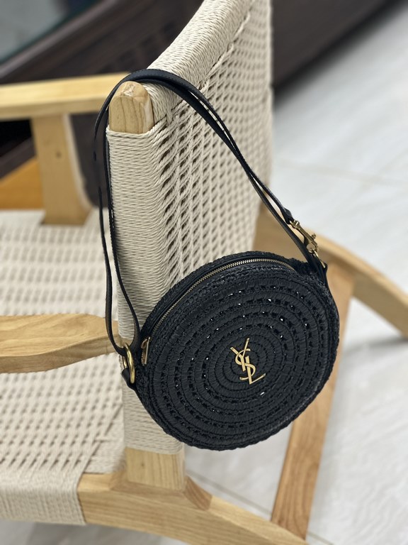 straw woven bag fast fallRound cake woven bag to la ~Full of artistic atmosphere , Raffia grass weaving is very solid, super texture, French lazy wind, daily with private clothes will not be wrong single product, importe