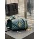 [In stock in seconds]#Envelope #Turquoise Green Gold BuckleSmall grained embossed quilted grain leather envelope bagClassic is timeless, the beauty of the V grain quilted diamond caviar pattern, very wear-resistant, Ital