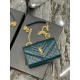 [In stock in seconds]#Envelope #Turquoise Green Gold BuckleSmall grained embossed quilted grain leather envelope bagClassic is timeless, the beauty of the V grain quilted diamond caviar pattern, very wear-resistant, Ital