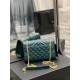 [In stock in seconds]#Envelope #Turquoise Green Gold BuckleSmall grained embossed quilted grain leather envelope bagClassic is timeless, the beauty of the V grain quilted diamond caviar pattern, very wear-resistant, Ital