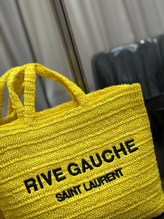 [In stock in seconds     RIVE GAUCHE Raffia woven tote! Full of art ~ Raffia weave is very solid, super texture  Everyday with the private wear can not go wrong with the item Natural style design as if it can breathe  If