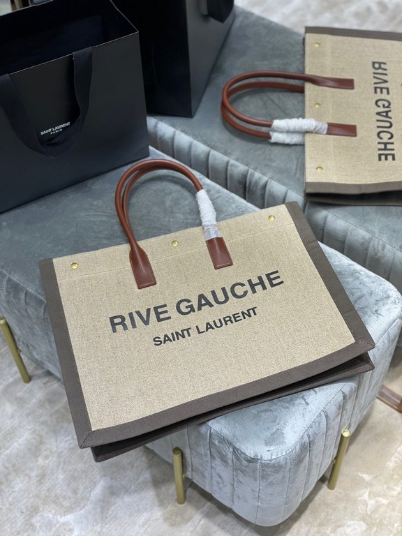 [Spot seconds to send]Rive Gauche Tote Bag, left bank shopping bag  , from custom linen material to hardware in to silk screen, every detail I demand perfection! zp purchased open mold customization, seriously, this is t