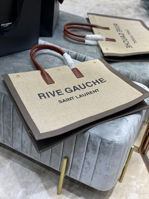 [Spot seconds to send]Rive Gauche Tote Bag, left bank shopping bag  , from custom linen material to hardware in to silk screen, every detail I demand perfection! zp purchased open mold customization, seriously, this is t