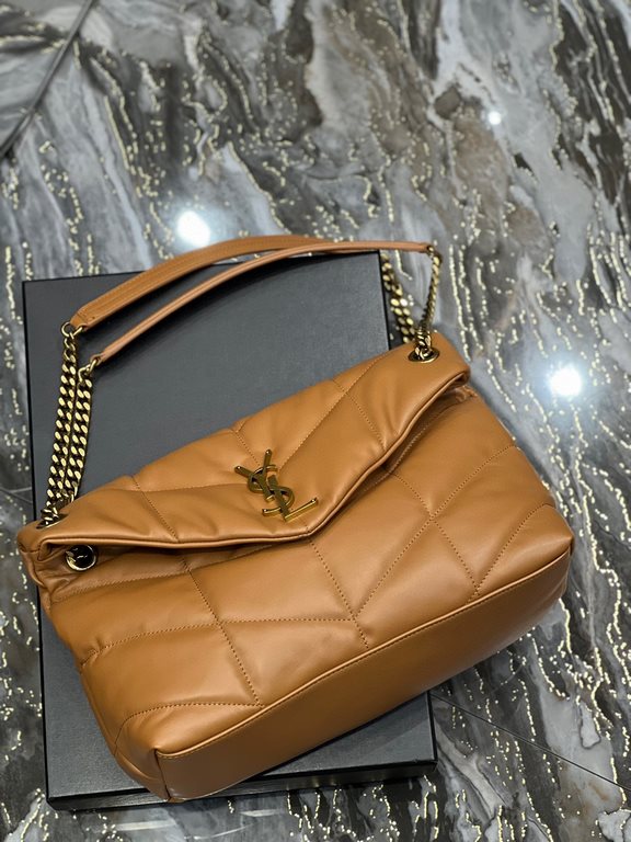 [In stock in seconds]Caramel with Gold Buckle-               _ quilted lambskin bag, 100% lambskin production, soft and delicate feel, as if embracing the clouds   like feeling; classic Y family logo, chain and grommet h