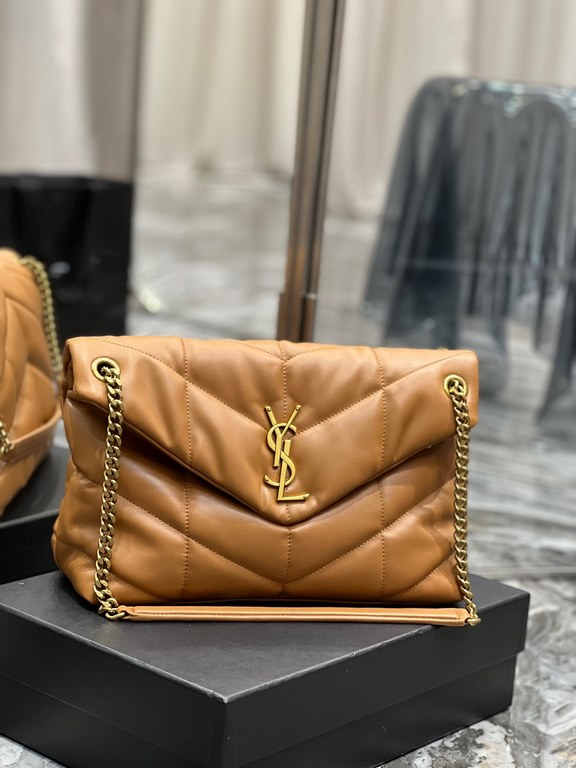 [In stock in seconds]Caramel with Gold Buckle-               _ quilted lambskin bag, 100% lambskin production, soft and delicate feel, as if embracing the clouds   like feeling; classic Y family logo, chain and grommet h