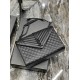 [In stock in seconds]#Envelope #Black with black buckleLarge grained embossed quilted leather envelope bagClassic is timeless, the beauty of the sky V grain quilted diamond caviar pattern, Italian cowhide with eye-catchi