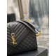 [In stock in seconds]#Envelope# Black with gold buckleLarge grained embossed quilted leather envelope bagClassic is timeless, the beauty of the sky V grain quilted diamond caviar pattern, Italian cowhide with eye-catchin