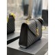 [In stock in seconds]#Envelope# Black with gold buckleLarge grained embossed quilted leather envelope bagClassic is timeless, the beauty of the sky V grain quilted diamond caviar pattern, Italian cowhide with eye-catchin