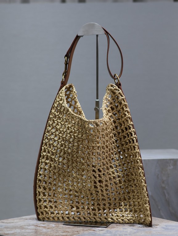 [Original] OXALIS_Woven Shoulder BagShopping BagFull of artistic atmosphere, raffia weaving is very solid, French lazy wind, smooth sense of shape, with a simple large logo High-end atmosphere And very photogenic Large c