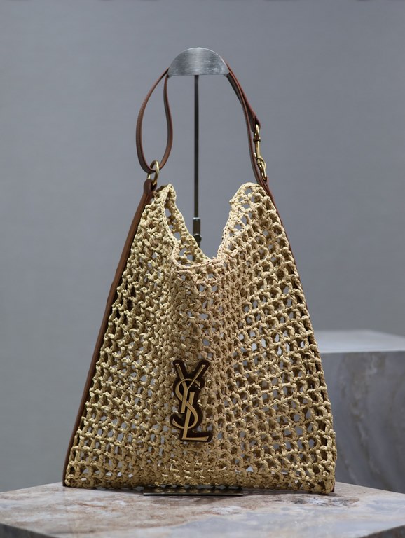 [Original] OXALIS_Woven Shoulder BagShopping BagFull of artistic atmosphere, raffia weaving is very solid, French lazy wind, smooth sense of shape, with a simple large logo High-end atmosphere And very photogenic Large c