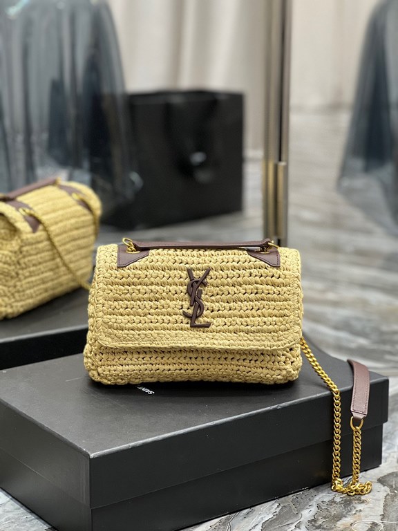 [In stock in seconds]  straw woven bag fast fallNiki woven bag to la~Full of artistic atmosphere , Raffia grass weaving is very solid, super texture, French lazy wind, daily with private clothes will not be wrong single 