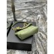 [In stock in secondsAvocado Green with Gold Buckle-              The whole bag is made of soft Italian lambskin with Y's diagonal stripe quilting craftsmanship, featuring a softly textured front flap pocket with a detach