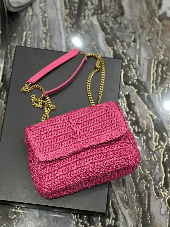 [In stock in seconds]  straw woven bag fast fallNiki woven bag to la~Full of artistic atmosphere , Raffia grass weaving is very solid, super texture, French lazy wind, daily with private clothes will not be wrong single 