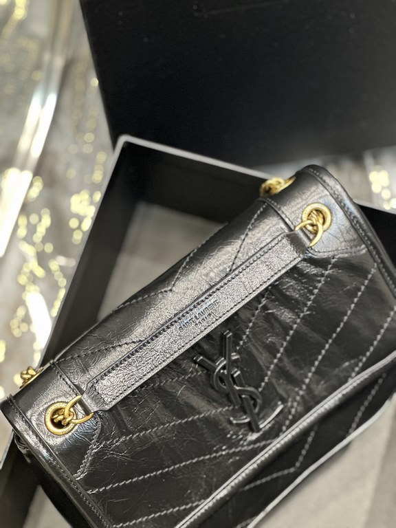 [Original Leather NIKI] New Version (Small)#Black with gold buckles#The new version of the niki is more practical, on the basis of the original on each side of the D buckle, an additional process, so that it is more powe