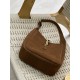 [Original] Brown Frosted Leather_LE 5A7 Underarm Bag This year's hot vintage underarm bag has been very popular, the leather is fine and smooth, the bag design is simple and high-class, the capacity is enough to use, lig