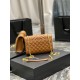 [In stock in seconds]#Envelope #Caramel Gold BuckleSmall grained embossed quilted grain leather envelope bagClassic is timeless, the beauty of the V grain quilted diamond caviar pattern, very wear-resistant, Italian cowh