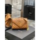 [In stock in seconds]#Envelope #Caramel Gold BuckleSmall grained embossed quilted grain leather envelope bagClassic is timeless, the beauty of the V grain quilted diamond caviar pattern, very wear-resistant, Italian cowh