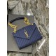 [In stock in seconds]#Envelope #Blue Limited Edition FabricsMedium quilted leather envelope bagClassic is timeless, the beauty of the V grain spelling diamond pattern, Italian cowhide leather with cotton and linen materi