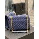 [In stock in seconds]#Envelope #Blue Limited Edition FabricsMedium quilted leather envelope bagClassic is timeless, the beauty of the V grain spelling diamond pattern, Italian cowhide leather with cotton and linen materi