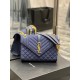 [In stock in seconds]#Envelope #Blue Limited Edition FabricsMedium quilted leather envelope bagClassic is timeless, the beauty of the V grain spelling diamond pattern, Italian cowhide leather with cotton and linen materi