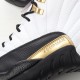 Air Jordan 12 Retro AJ12 "black and white gold buckle"