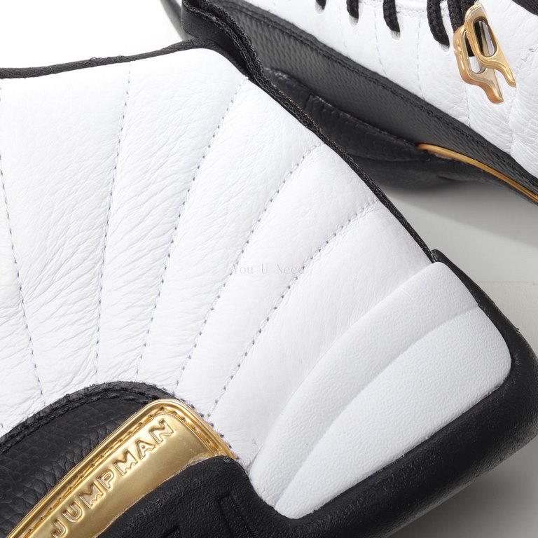 Air Jordan 12 Retro AJ12 "black and white gold buckle"