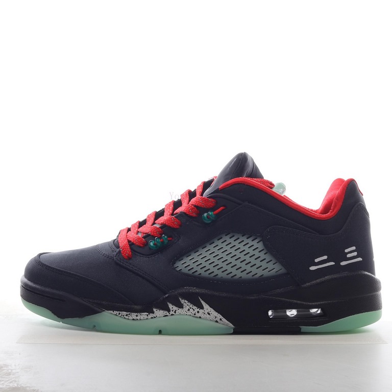 Clot x Air Jordan 5 Retro Low "CNY" AJ5 Joe 5 Year of China Black Red Silk Jade Luminous Rip Z1YWI