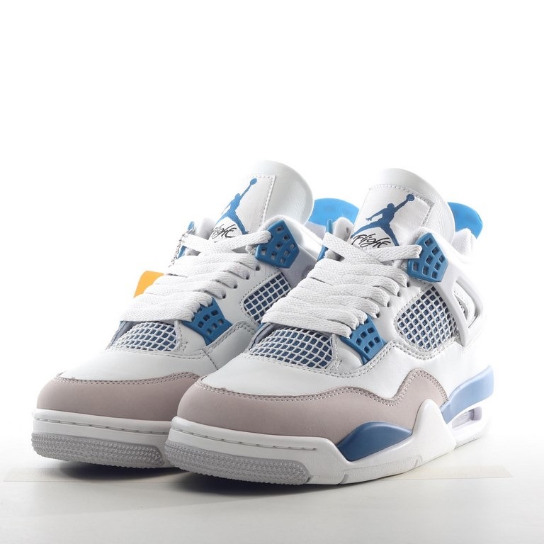 Pure Original Air Jordan 4 Retro "Military Blue" AJ4 Joe 4 White Blue Grey New Year's Eve Colorway Z1URW