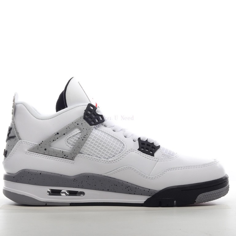 NK Air Jordan 4 Retro OG "White/Cement" AJ4 generation mid-top retro casual sports culture basketball shoes "White cement hooker" XMRWY