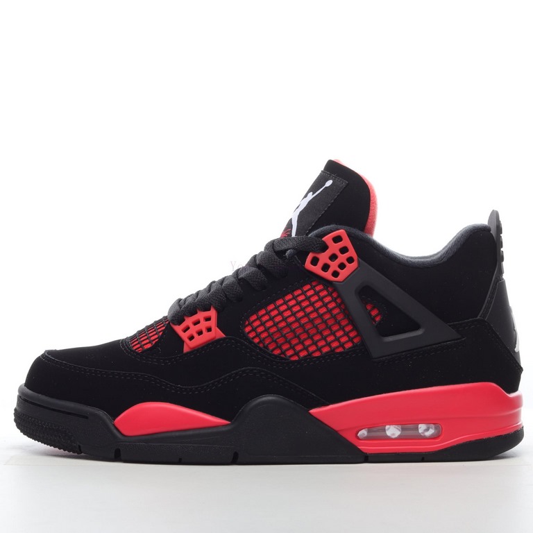 Air Jordan 4 " Red Thunder " AJ4 Joe 4 Black Red Thunder Men's Culture Basketball Shoes Z1YEI