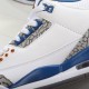 Head Layer Air Jordan Retro AJ3 Jordan III Basketball Shoes White Blue Wizards Z1YEP