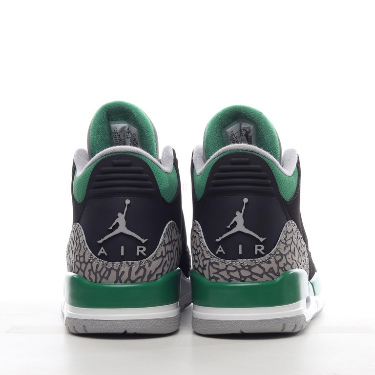 Pure Original Air Jordan 3 Retro "Pine Green" Retro Basketball Shoes Black Green Z1IEW