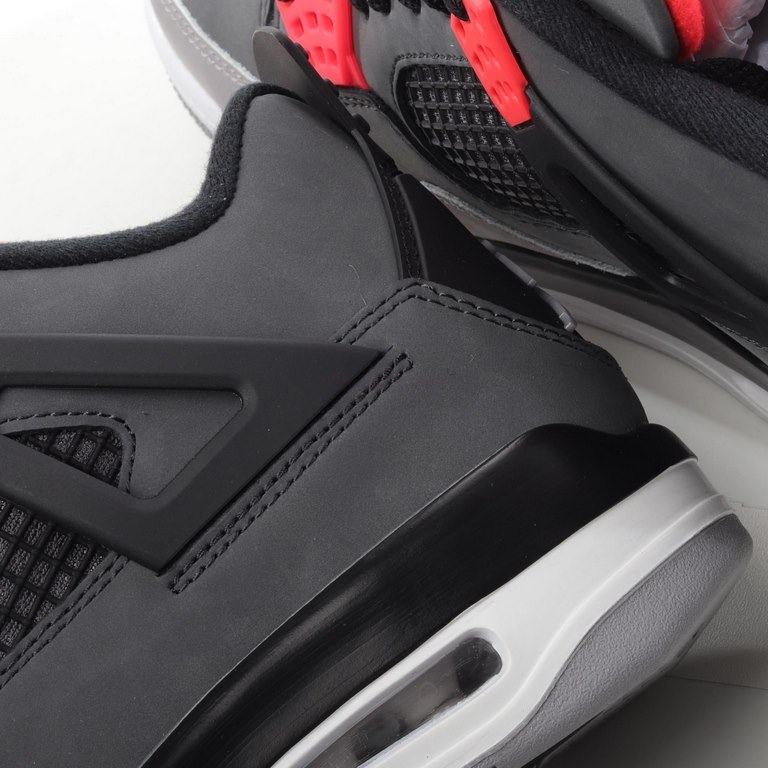 Pure Original AJ4 Black Gray Gray Cement Infrared Air Jordan 4 Retro " Infrared " AJ4 Joe 4 Men's Culture Basketball Shoes XQURT