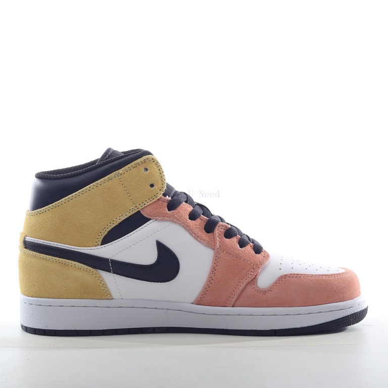 Air Jordan 1 Mid AJ1 Joe 1 Unisex Pink Mid Top Culture Casual Board Shoes Z1YWW