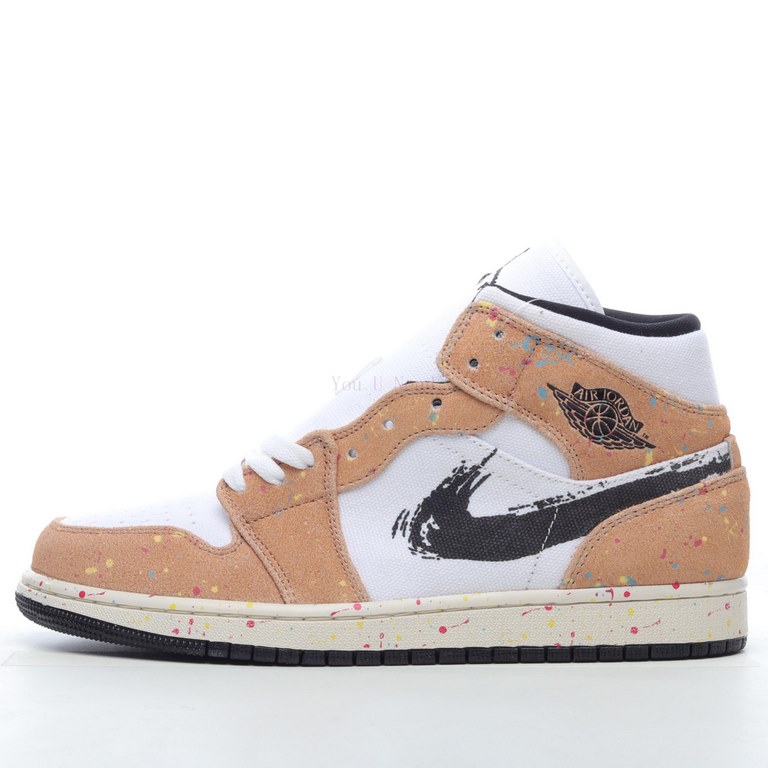 Air Jordan 1 Mid SE "Splatter" Mid Top Watercolor Splatter AJ1 Jordan Basketball Shoes Y2TWR