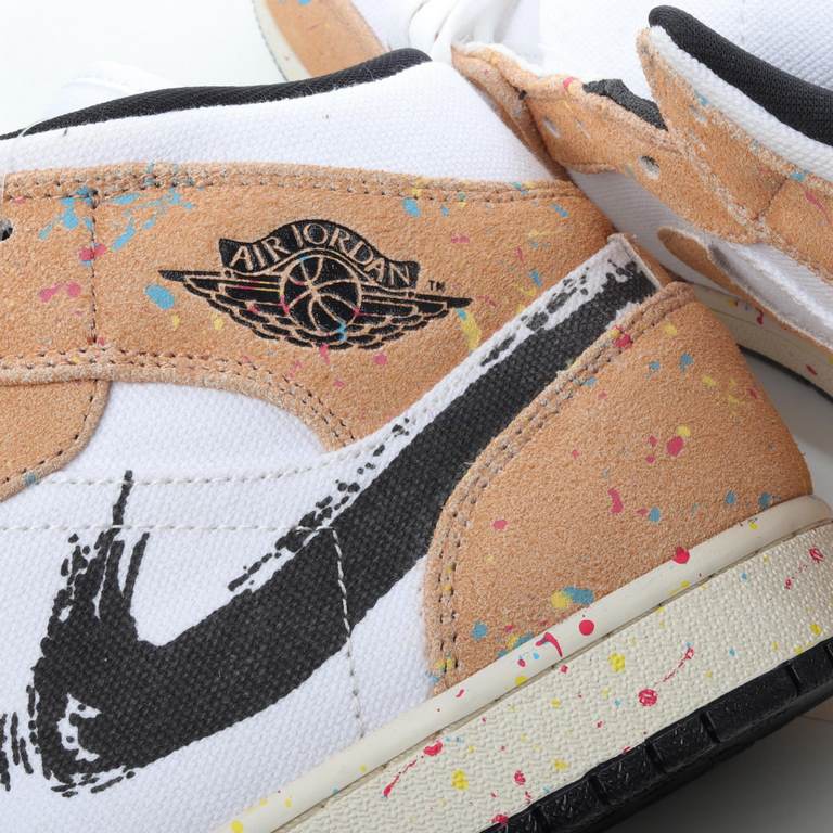 Air Jordan 1 Mid SE "Splatter" Mid Top Watercolor Splatter AJ1 Jordan Basketball Shoes Y2TWR