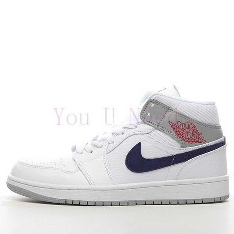 Air Jordan 1 MID White Blue Grey Paris Tmall  Z1TWR