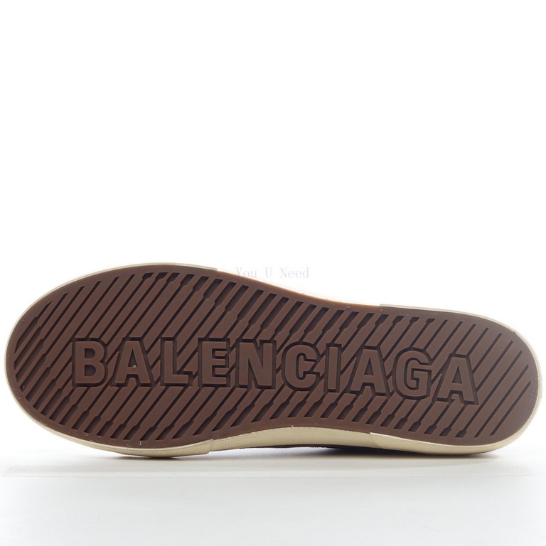 Pure original version BALENCIAGA Paris House 22 summer new PARIS wear old effect casual low-top canvas shoes brown BGTWY